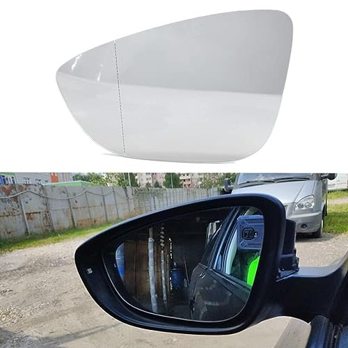 Beheizte Seitenspiegelglas für VW Passat B7 (2011-2015),Beheizbar Asphärisch Mit Trägerplatte Spiegelglas Glas Für Außenpiegel Ersatz,A-Left