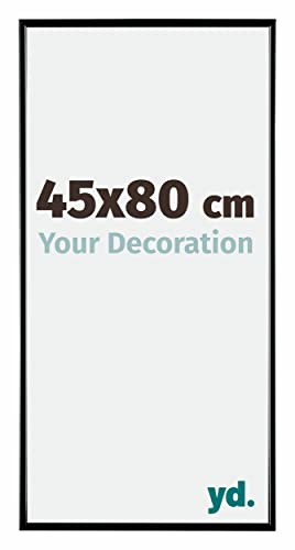 yd. Your Decoration - 45x80 cm - Bilderrahmen von Kunststoff mit Acrylglas - Ausgezeichneter Qualität - Schwarz Hochglanz - UV-beständige Glasplatte - Antireflex - Fotorahmen - Evry.