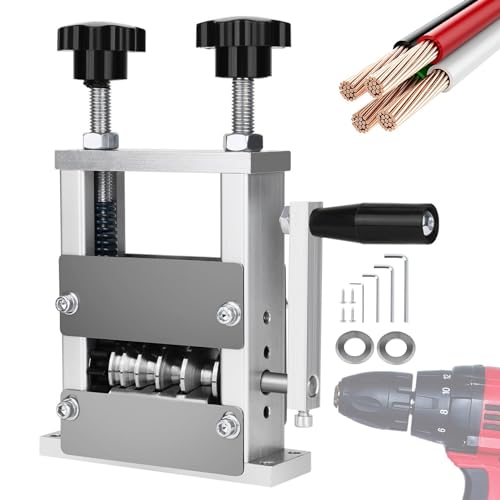 Fukamou Manuelle Abisoliermaschine, Abisoliermaschine mit Bohrmaschine - 6-Kanal-Kabelabisolierwerkzeug mit Doppelantrieb | 0,06~0,8 Zoll Kabelabisolierwerkzeug mit Doppelantrieb, inklusive 4