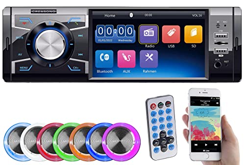 Creasono Autoradios: MP3-Autoradio mit TFT-Farbdisplay, Bluetooth, Freisprecher, 4X 45 Watt (DIN1 Autoradio)
