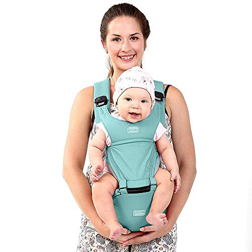 G-Tree Adjustable3 Positionen Träger Rucksack, Ergonomischer Leichte Babyschale weiche Kleinkind Baby-Fördermaschine mit Kapuze neugeborene Baby-Kleinkind (Mint Green)