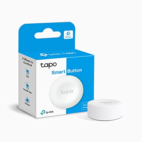 TP-Link Tapo Smart Button,flexible Empfindlichkeitsregelung,magnetische Befestigung,Batterie im Lieferumfang enthalten,einfache Installation,Hub erforderlich separat erhältlich (Tapo S200B), Weiß