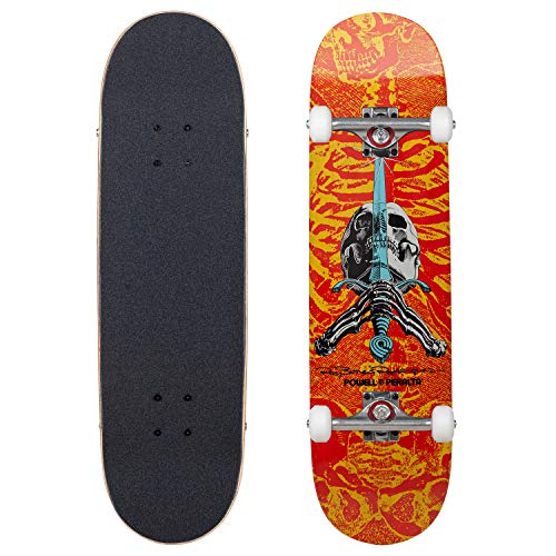 Powell Peralta Ray Rodriguez Skull & Sword Complete Skateboard 8.0 x 31.45 red - Popsicles Series