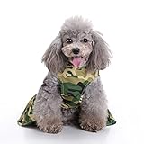SUSOSU Haustier Kleidung Hunderock Wasserdruck Hundekleidung Rock Kleider für Kleine Mädchen Hunde Niedliche Haustierkleidung,Grün,XS