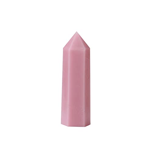 LIJUCAI 5-8 cm Natürlicher rosafarbener Opalpunkt Kristallturm Heimdekoration polierter Obelisk Energiepyramide Liebesstein, rosafarbener Opal, 7,8 cm