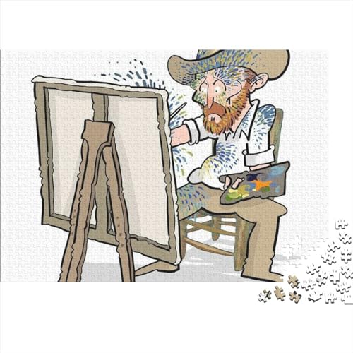 Karikatur Van Gogh Jigsaw Puzzles Für Erwachsene Customized Herausfordernde Familie Herausfordernde Spiele Lernen Lernspielzeug Für Weihnachten Geburtstag Geschenke 1000pcs (75x50cm)