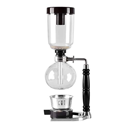 MSLing 360ml 3 Cups Glass Coffee Syphon Tabletop Siphon (Syphon) Coffee Maker Vacuum Coffee Maker for Brewing Coffee and Tea with Black Handle