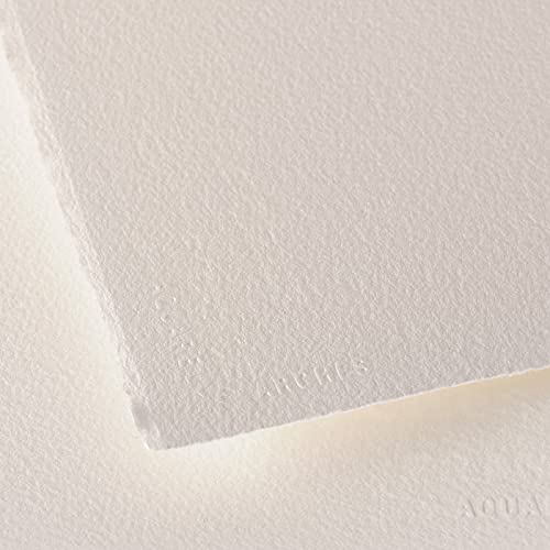 Arches Watercolor 300 GSM Cold Pressed Natural White 56 x 76 cm Paper Sheets, 10 Sheets