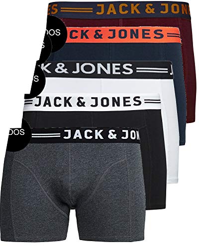 JACK & JONES Herren 5er Pack Boxershorts Mix Unterwäsche Mehrpack,5er Pack Mix 1,L
