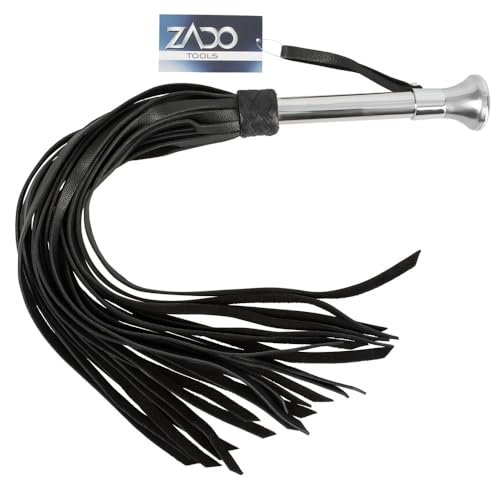 ZADO Leder Peitsche - verführerische Leder-Gerte für Anfänger und Profis, elegante Peitsche zur Verführung des Partners, Bondage-Spiele, schwarz