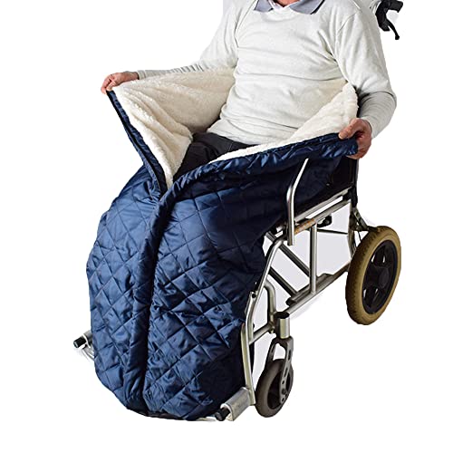 Rollstuhldecke Winter Wasserdicht Fleece Gefütterte Schutzdecke Fußsack Beinschutzdecke Beindecke für ältere Menschen, Patienten, Behinderte Erwachsene,Grayblue