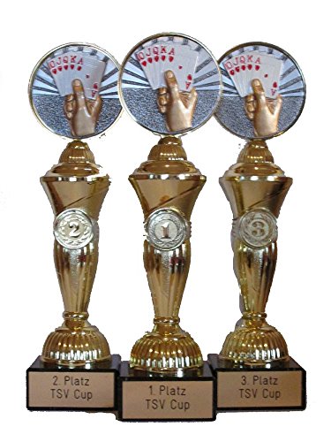 RaRu Poker/Skat-Pokale (3er-Serie) mit Wunschgravur