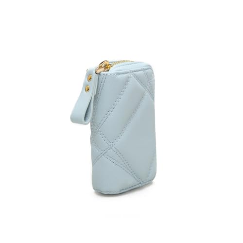 GHQYP Vertikaler Reißverschluss aus echtem Leder, einfach und kompakt, großes Fassungsvermögen, multifunktionale Autoschlüssel-Organizer-Taschen-Clutch