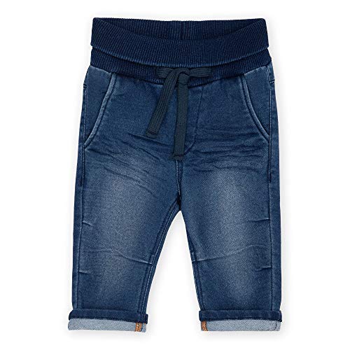 Sigikid Baby-Jungen Sweat Denim Klecks, Größe 062-098 Jeans, Dunkelblau, 74