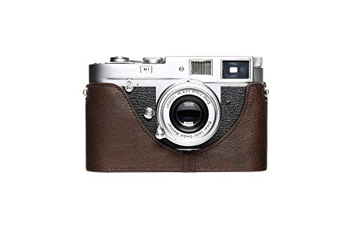 Zakao Schutzhülle für Leica M6 Filmkamera, handgefertigt, echtes Leder, Halbkamera-Schutzhülle, für Leica M6 M4 M3 M2 M1 MDa Filmkamera mit Handschlaufe (Kaffee)