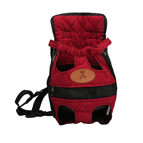 POPETPOP Tragbarer Haustier-Rucksack für Haustiere, atmungsaktiv, für Reisen, mit Schultergurt, Rot