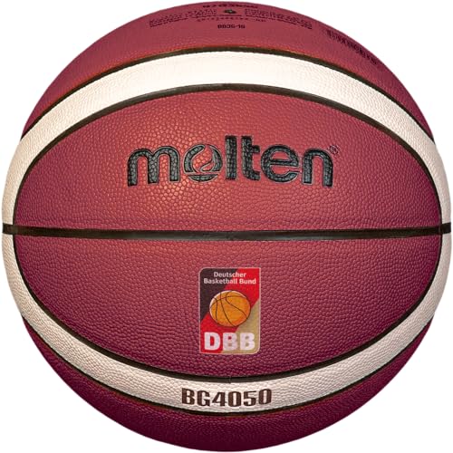 Molten Basketball B6G4050-DBB, Top Spielball, Premium Synthetik-Leder, 12 Felder, Größe 6