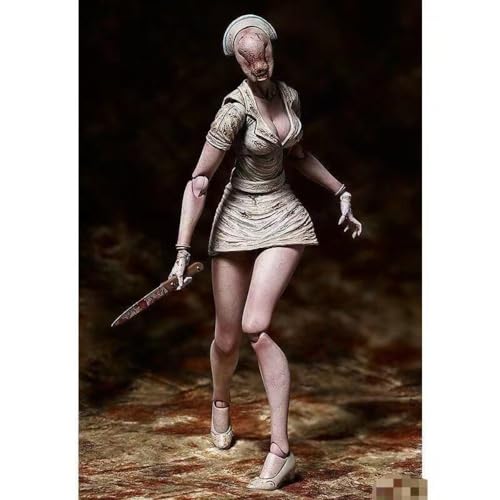 ENFILY für Silent Hill 2 Gesichtslose Krankenschwester Figur Blasenkopf Krankenschwester Actionfigur Anime Charakter Modell Statue Charakter Sammlerstücke Dekorationen Kunsthandwerk Geschenke