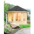 WOLFF Holzpavillon »Capri 3.5«, achteckig, achteckig, BxT: 350 x 350 cm, inkl. Dacheindeckung - beige