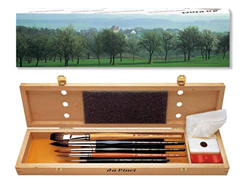 Da Vinci 5240 Serie Aquarell-Pinsel-Set, Holz, Braun, Schwarz/Rot, 30 x 30 x 30 cm