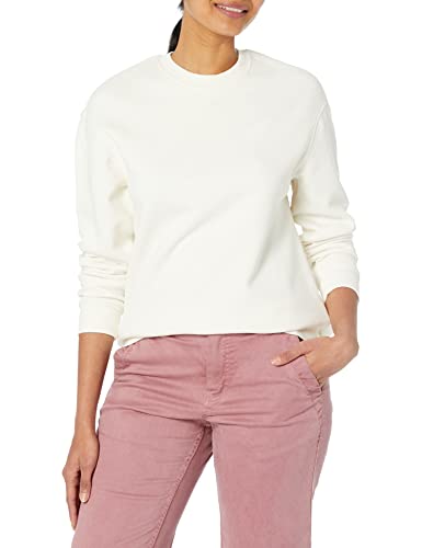 Goodthreads Damen Heritage Fleece-Sweatshirt mit Rundhalsausschnitt, Elfenbein, XL