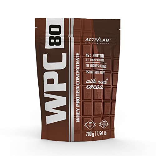 Activlab WPC 80 STANDARD 700g, Proteinpulver, Muskelaufbau, Fettreduktion, Molkenproteinkonzentrat, Effektiver Muskelzuwachs & Regeneration | 73,4g Protein pro 100g, Schokolade mit Nuss
