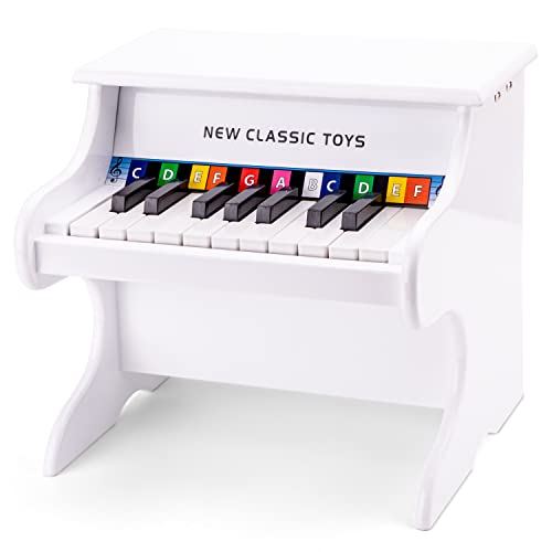 New Classic Toys 10156 Piano White-18 Keys, Weiss