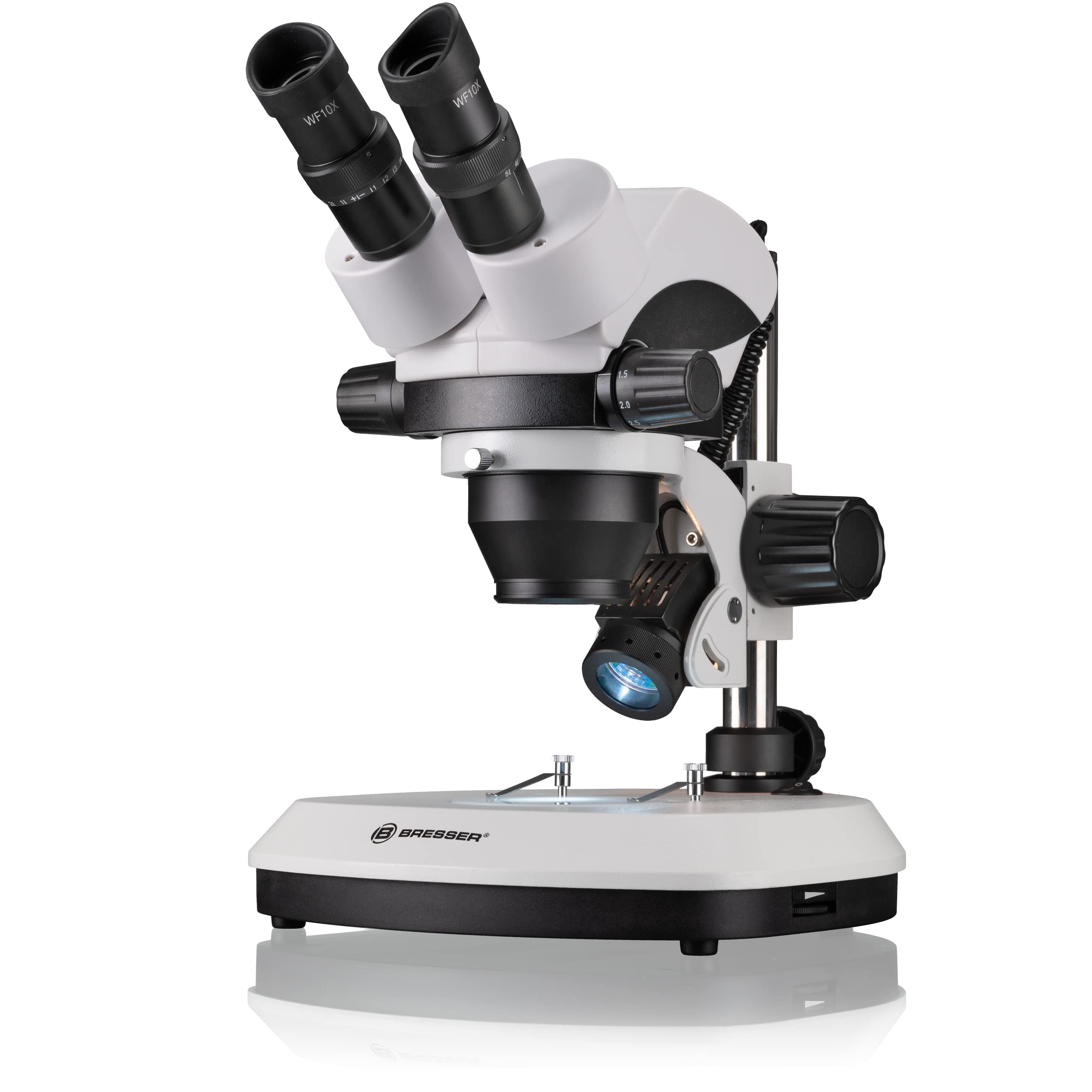 Bresser 3D Stereo Auflicht und Durchlicht Mikroskop Science ETD-101 mit 7-45x Vergrößerung, 360° drehbarem binokularem Mikroskopkopf, Stereo-Zoomobjektiv und starker Halogenbeleuchtung