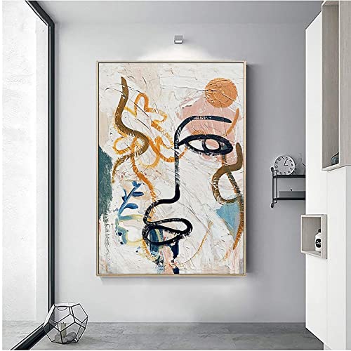 Rumlly Retro Matisse Graffiti Poster und Drucke Abstraktes menschliches Gesicht Wandkunst Leinwand Gemälde für Wohnzimmer Nordic Home Decor 70x100cm rahmenlos