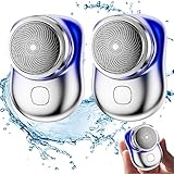 NNBWLMAEE 2023 New Zjoella Shaver, Powerful Storm Shaver, Mini Shaver Portable Electric Shaver, Rechargeable USB Men's Electric Shaver, Pocket Size Wet and Dry Electric Razor (2pcs Blue)
