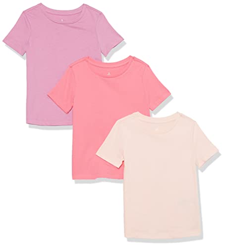 Amazon Aware Mädchen Lockeres Kurzarm-T-Shirt aus Bio-Baumwolle, 3er-Pack, Rosa, 9 Jahre