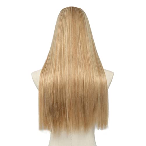 Synthetisches U-Teil Clip in Haarverlängerung Clip-on Natürliche Dicke Falsche Blonde Lange Glatte Haarteile 16 20 24 Zoll-Goldblond, 20 Zoll, China