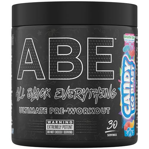 Applied Nutrition ABE Pre Workout Pulver - Pre Booster für Energie & Leistung mit Citrullin, Kreatin Monohydrat, Beta Alanin (375 g – 30 Portionen)(Candy Ice Blast)
