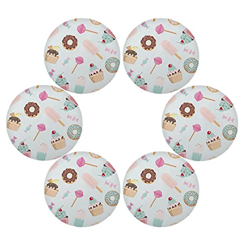 Cupcake-Donuts Lollipop Icecream Platzsets, rund, 1 Stück, hitzebeständig, rutschfest, 39,1 cm für Küche und Esstisch