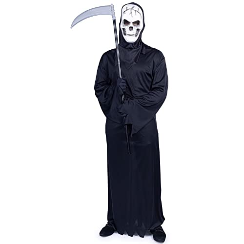 Dress Up America Sensenmann Kostüm für Rollenspiel - Halloween Sensenmann Kostüm Set für Männer - Erwachsene Tod Kostüm