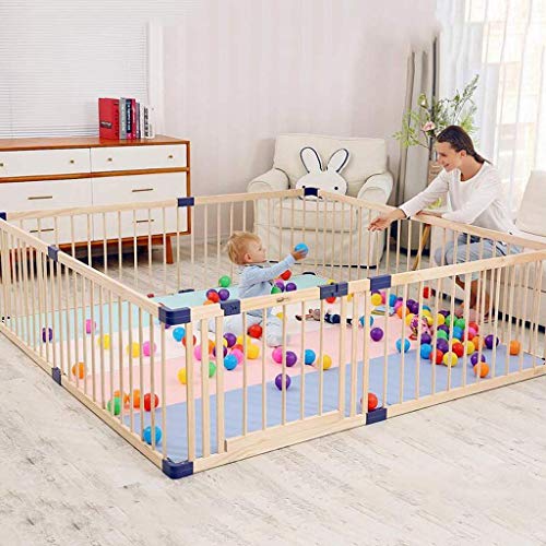 Laufgitter Baby zaun Laufgitter aus Holz Babyaktivität CenteSafety Spielplatz Schlafzimmer Wohnzimmer Kinderzaun (Multi-Size-Kombinationen ohne Tür)