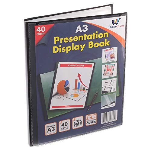 Sichtbuch, A3, 40 Fächer, Präsentationsmappe mit Kunststoffhüllen, Präsentationsmappe mit Kunststoffhüllen, Polly Pocket-Ordnermappe (A3-Größe, 40 Taschen, 80 Ansichten – 12 Sichtbücher)
