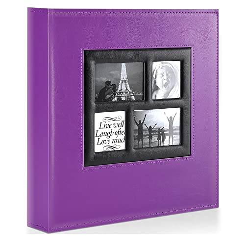 Ywlake Fotoalbum, 10 x 15 cm, 500 Taschen, extra großes Fassungsvermögen, Familienfotoalbum, für 500 horizontale und vertikale Fotos, Violett