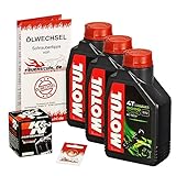 Motul 10W-40 Öl + K&N Ölfilter für Honda CBR 600 RR, 03-15, PC37 PC40 - Ölwechselset inkl. Motoröl, Filter, Dichtring
