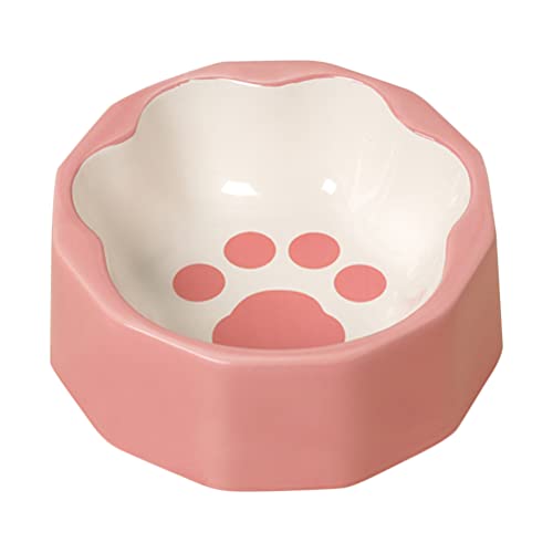 FAVOMOTO Keramiknapf für Hunde Katzen Haustier Haustier Keramikschale Rosa Welpen Kätzchen Futternapf Wassernapf