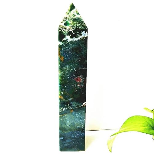 Großer natürlicher bunter Jaspis-Achat-Turmstein, drusenförmiger Zauberstab, spirituelle Kristalle, Feng Shui, Raumdekoration, AA20, 613 g, 198 - 36 mm