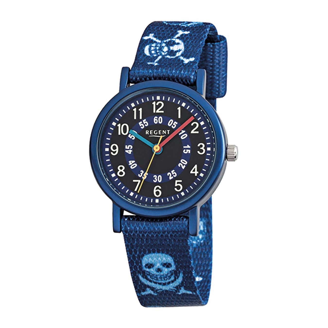 Regent Unisex-Kinder Analog Quarz Uhr mit Textil Armband 12400247