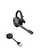 Jabra Engage 55 Schnurloses, Convertibles Headset mit EarHook, Kopf- und Nackenbügel und Link 400 USB-A DECT-Adapter - Mikrofon mit Geräuschunterdrückung - Für MS Teams zertifiziert - Schwarz