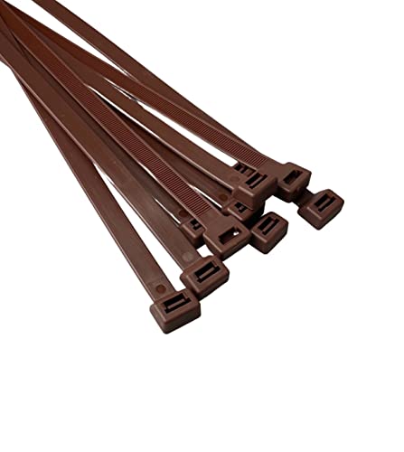 On1shelf® Kabelbinder, 650 mm x 12 mm, Premium-Kabelbinder, starke und lange Nylon-Kabelbinder (50, braun)