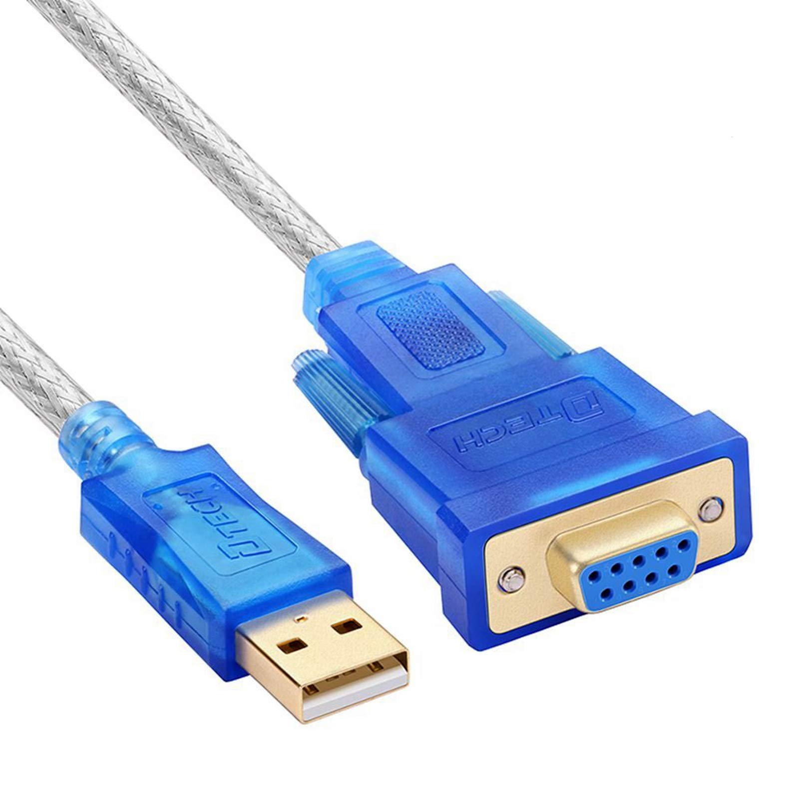USB 2.0 to RS232 Female DB9 Serial Adapter Cable (Clear Blue) 3 Meters, with CD / PL2303 Chipset/Support 98/ME/2000/2003/2008/Andoid/XP/win7 8 8.1 10/Mac OS/Linux.
