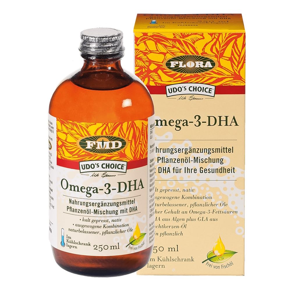 Omega-3-DHA, 250 ml | Mit Algenextrakt | 100% pflanzlich | Frei von Fischöl | Für Augen & Gehirn | Für Vegetarier, Veganer & Schwangere geeignet | Durchgehend gekühlt