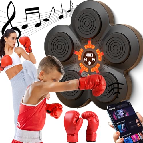 Music Boxing Machine 2024 Neueste Wandmontiertes Bluetooth Elektronische Boxgerät Mit Smartphone-Konnektivität & Musikfunktionen Für Das Training in Den Eigenen Vier Wänden USB-Aufladung, Adults