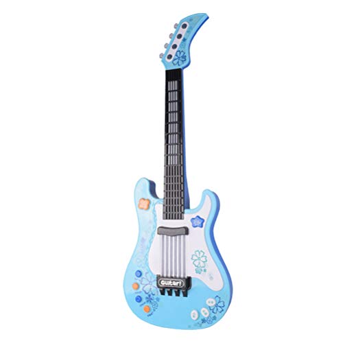 Toyvian Kinder Elektro-Musikspielzeug, Gitarre, Spielset, Bassinstrumente, Early Educational Music Toys (blau)