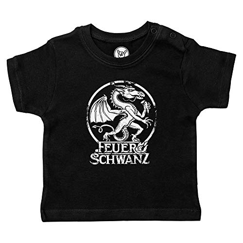 Metal Kids Feuerschwanz (Drache) - Baby T-Shirt, schwarz, Größe 80/86 (12-24 Monate), offizielles Band-Merch