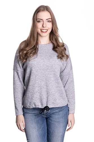 WOMEN'S WEAR U&F FASHIONSTORE U&F Damen Sweatshirt | Shirt für Freizeit und Homewear | Lässiger Pullover mit Rundhalsausschnitt Grau Grösse L